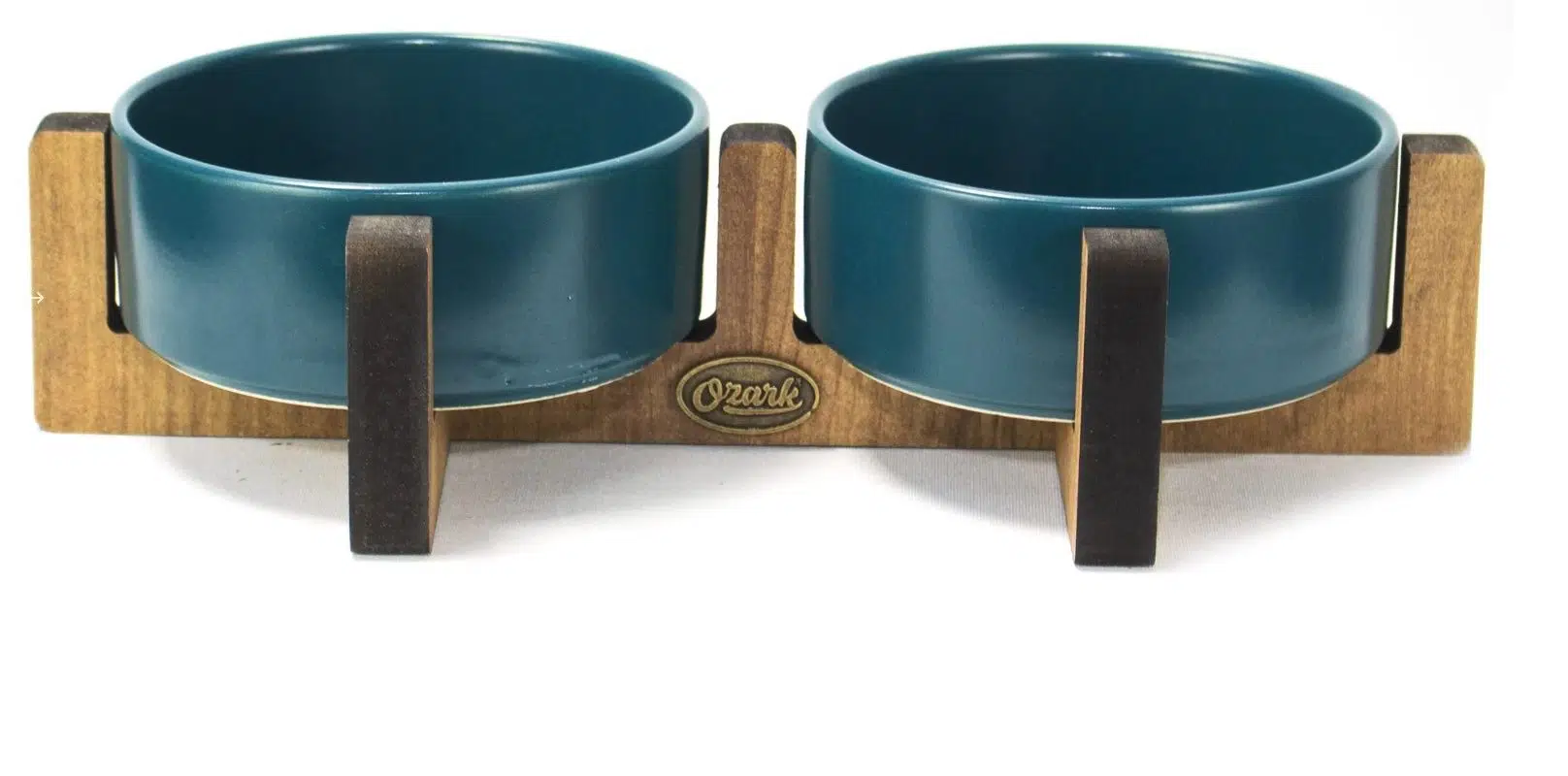 2li Ahşap Sehpalı Seramik Mama Kabı