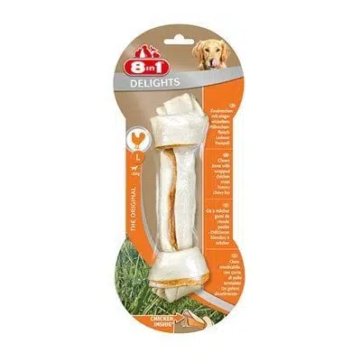 8in1 Delights Bones Tavuklu Düğümlü L Ağız Bakım Kemiği