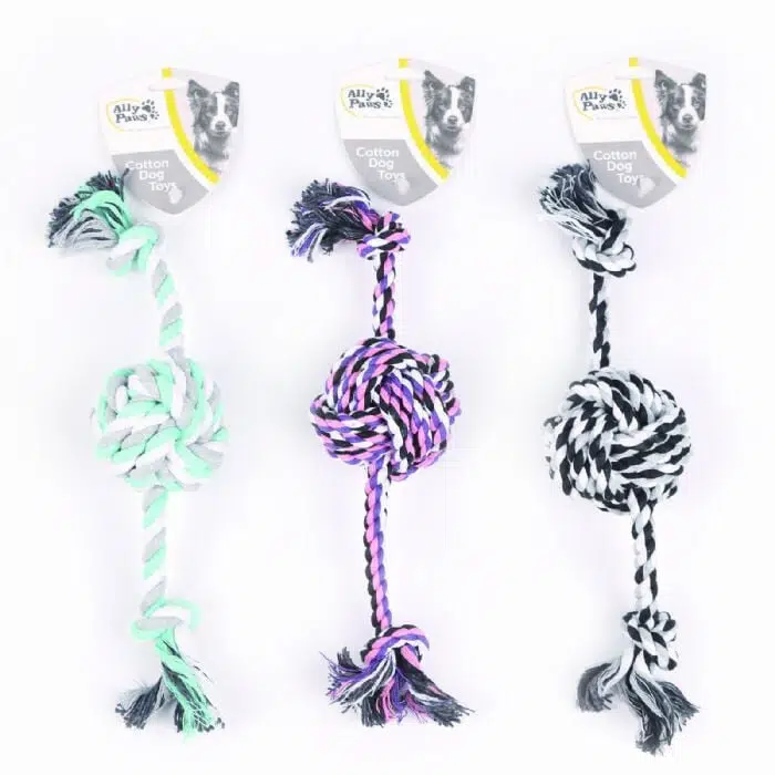 Ally Paws Köpek Oyuncak 2 Düğümlü Örgü Top Diş İpi 10618
