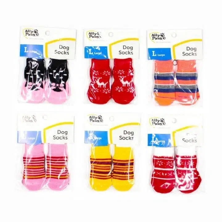 Ally Paws Tabanı Kaydırmazlı 4'lü Köpek Çorabı L