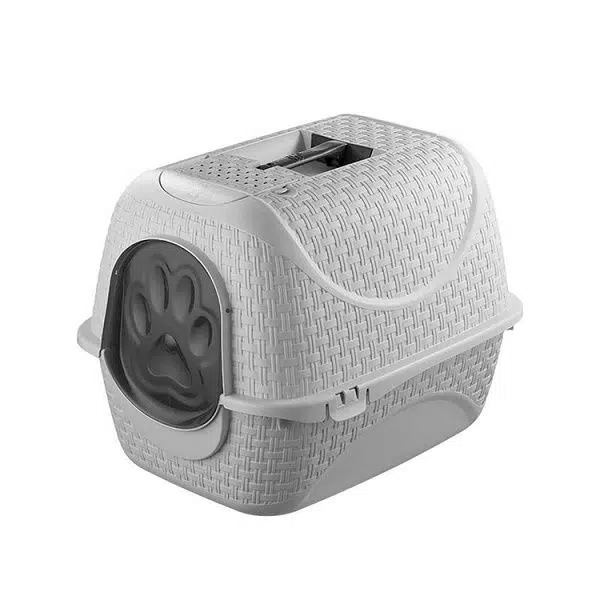 BAMA KAPALI KEDİ TUVALETİ BUZ GRİ 42*50*40 CM