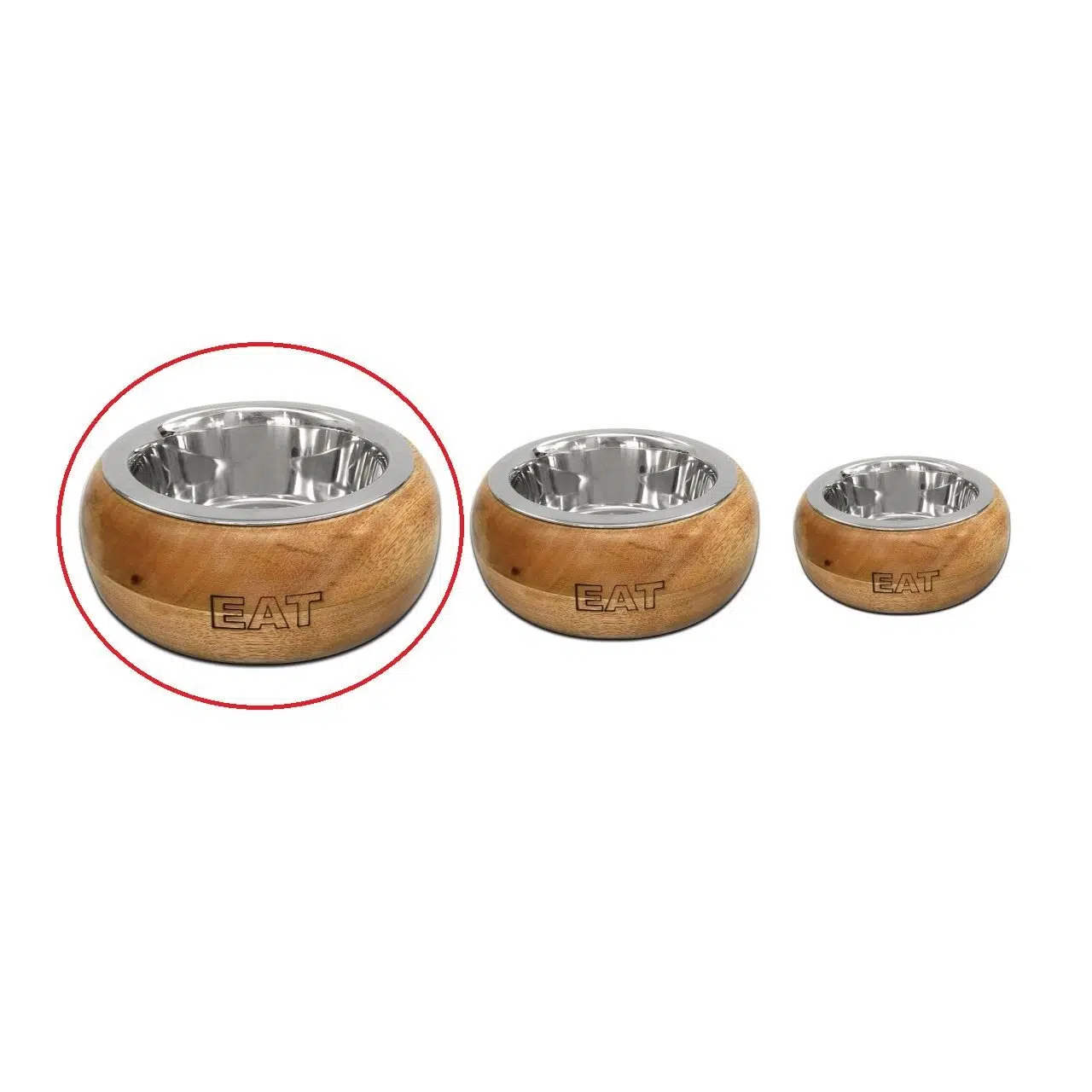 Bambu Standlı Lüx Çelik Mama Kabı 21cm RWBE-330M