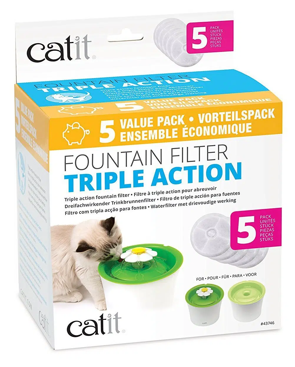Catit Trible Action Su Pınarı Yedek Filtre 5 li 43746