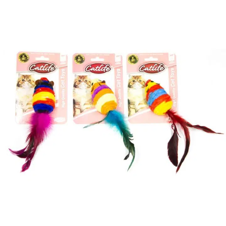 Catlife Renkli Tüylü Fare Kedi Oyuncağı 203549