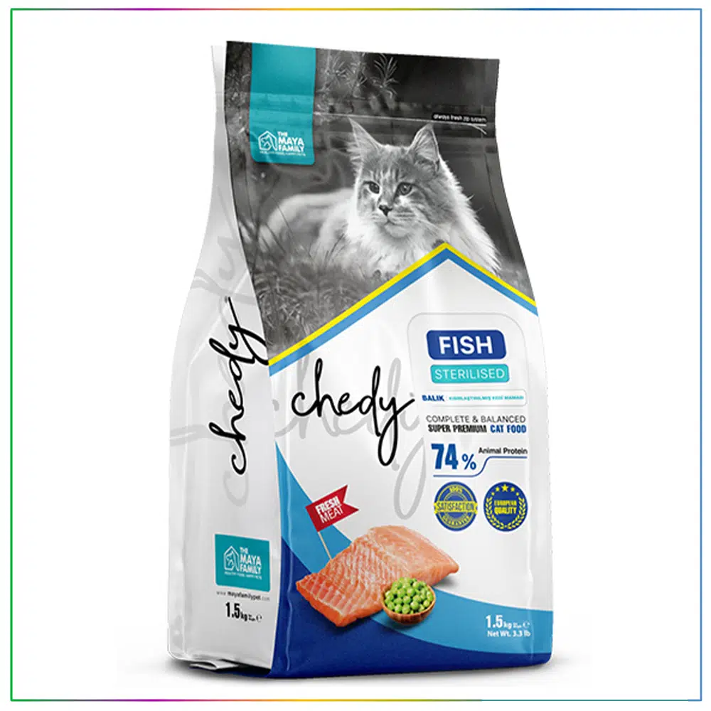 Chedy Balıklı Kısırlaştırılmış Kedi Maması 1.5 KG