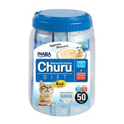 Inaba Ciao Churu Cream Tuna ve Tavuklu Diyet Kedi Ödül Kreması 50 x 14 Gr