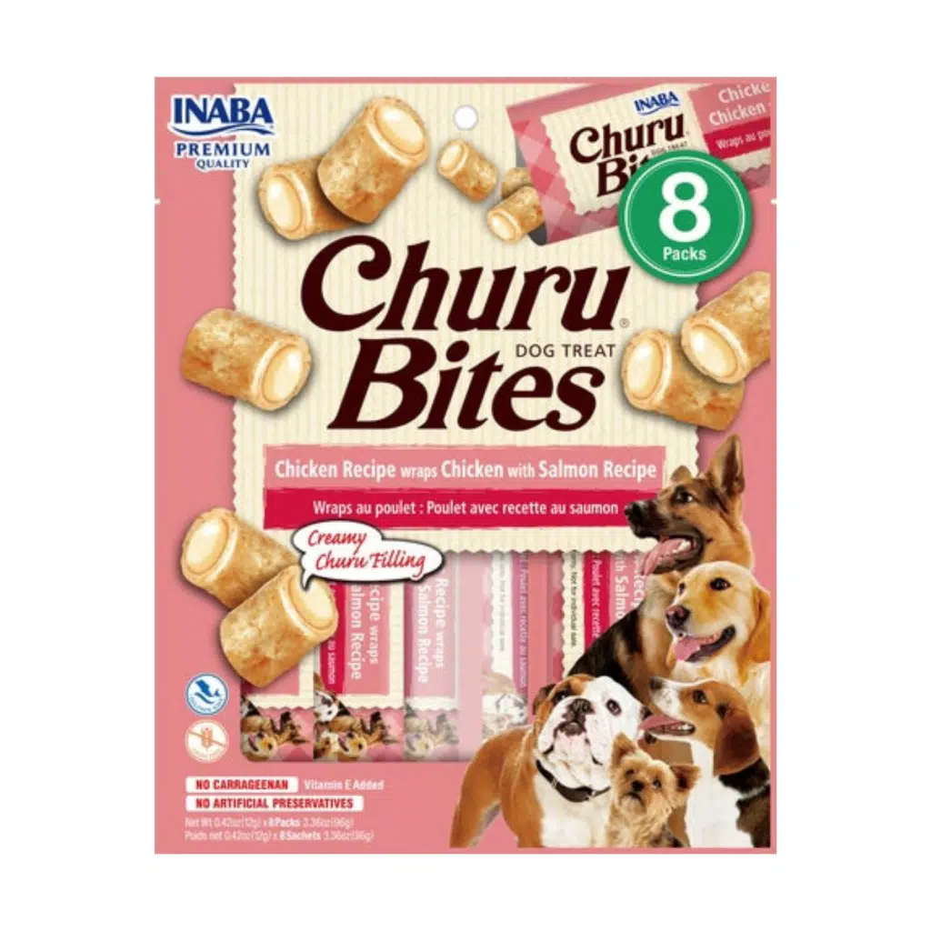 INABA Churu Bites Tavuklu ve Somonlu Köpek Ödül Maması 12gr 8li