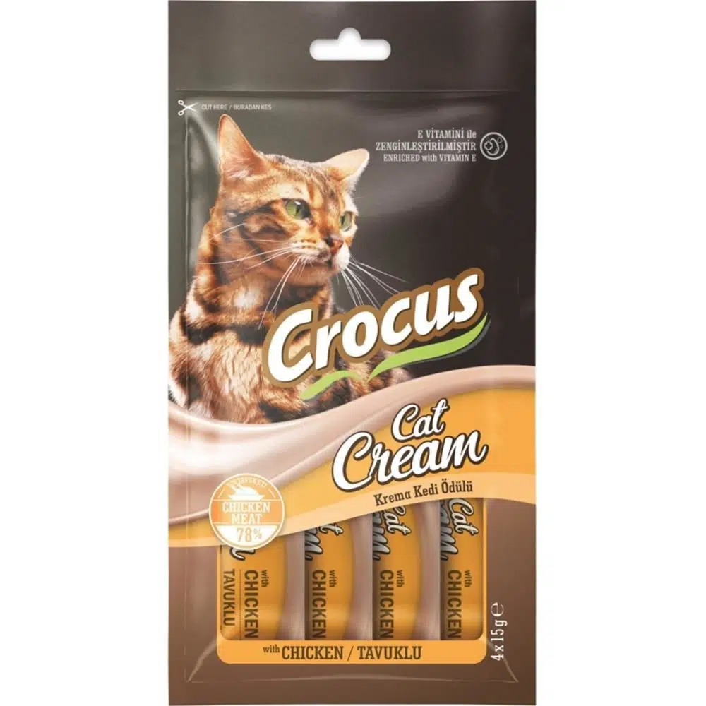 Crocus Cat Cream Ödül Tavuklu 4*15 gr