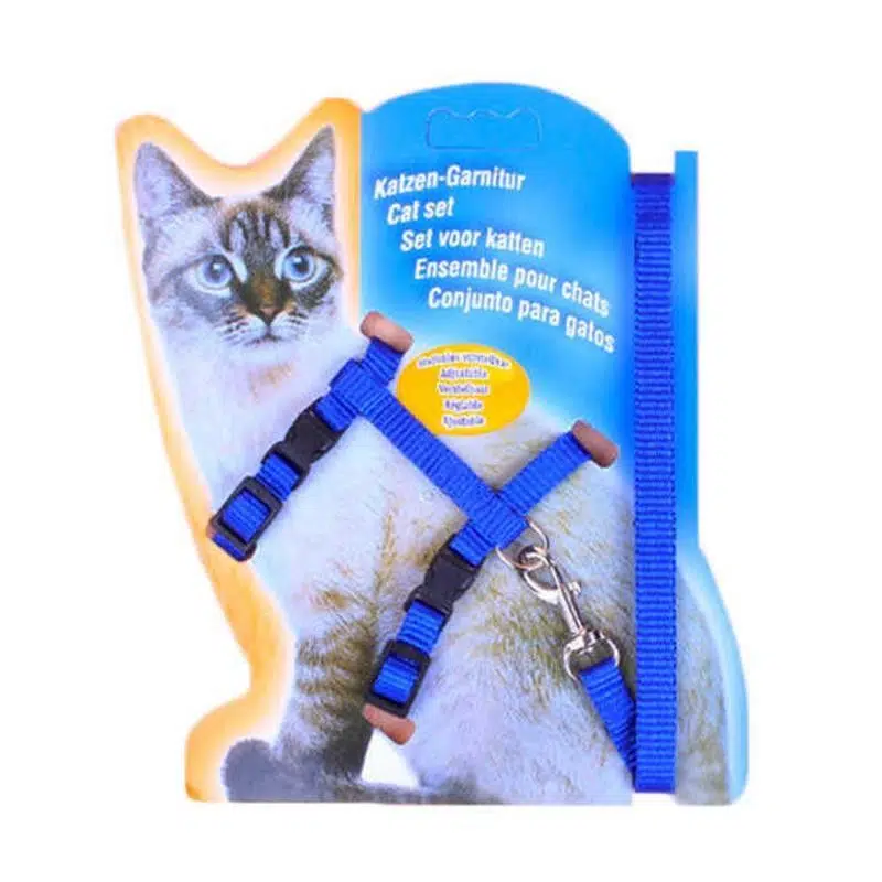 Doca Kedi Göğüs Tasması Takımı Mavi