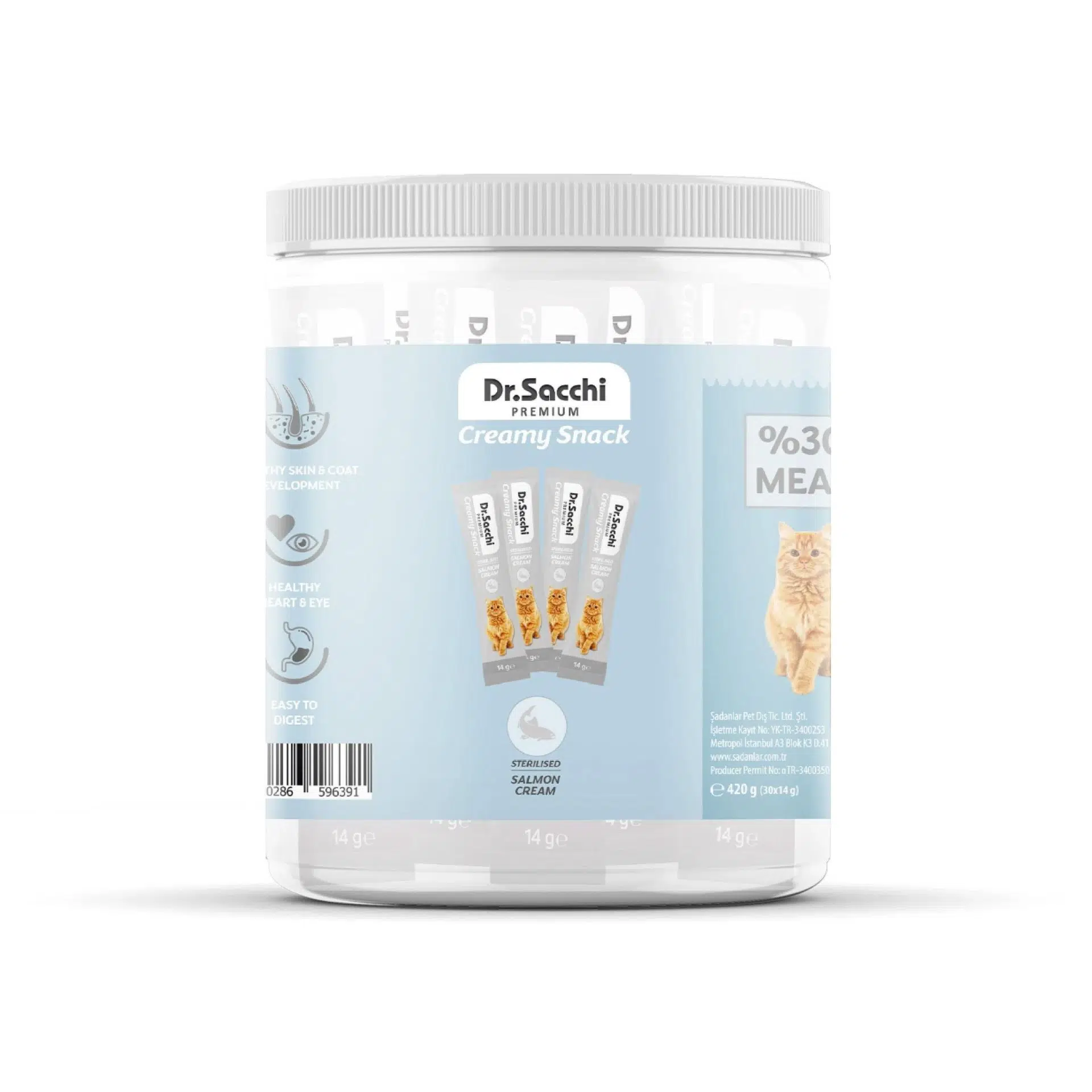 Dr.Sacchi Creamy Somonlu Kısırlaştırılmış Kedi Sıvı Kedi Ödülü 30Lu