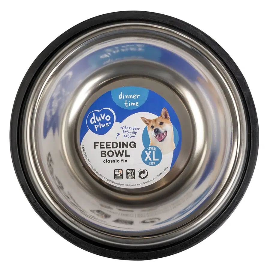 Duvo Kedi-Köpek Klasik Paslanmaz Çelik Mama Kabı 1890ml - 29 cm