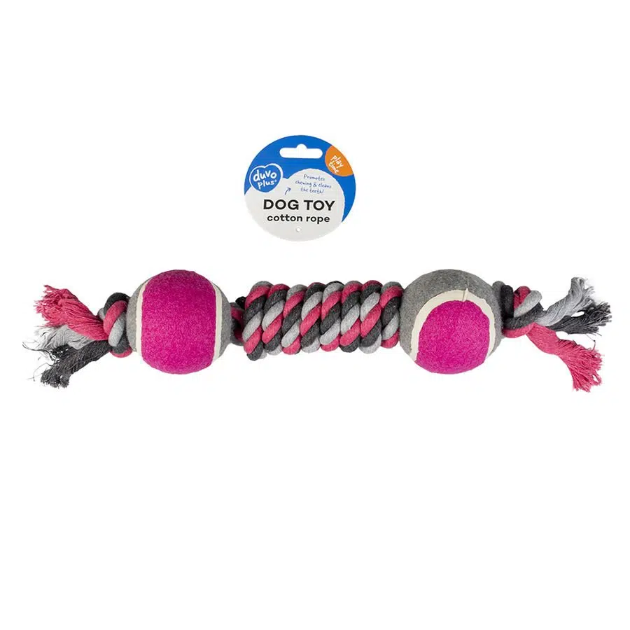 Duvo Plus 2li Teniz Toplu Diş İpi Köpek Oyuncağı 38cm PILA-033