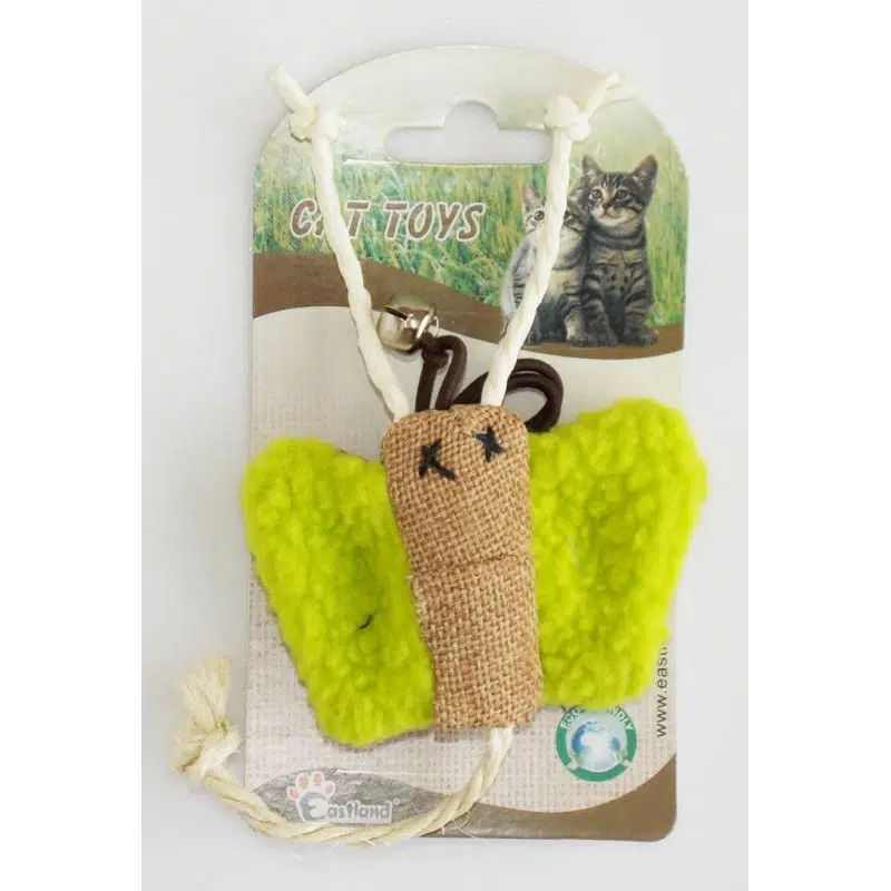 Eastland kedi oyuncak peluş kelebek parmak oltası 7x10 cm