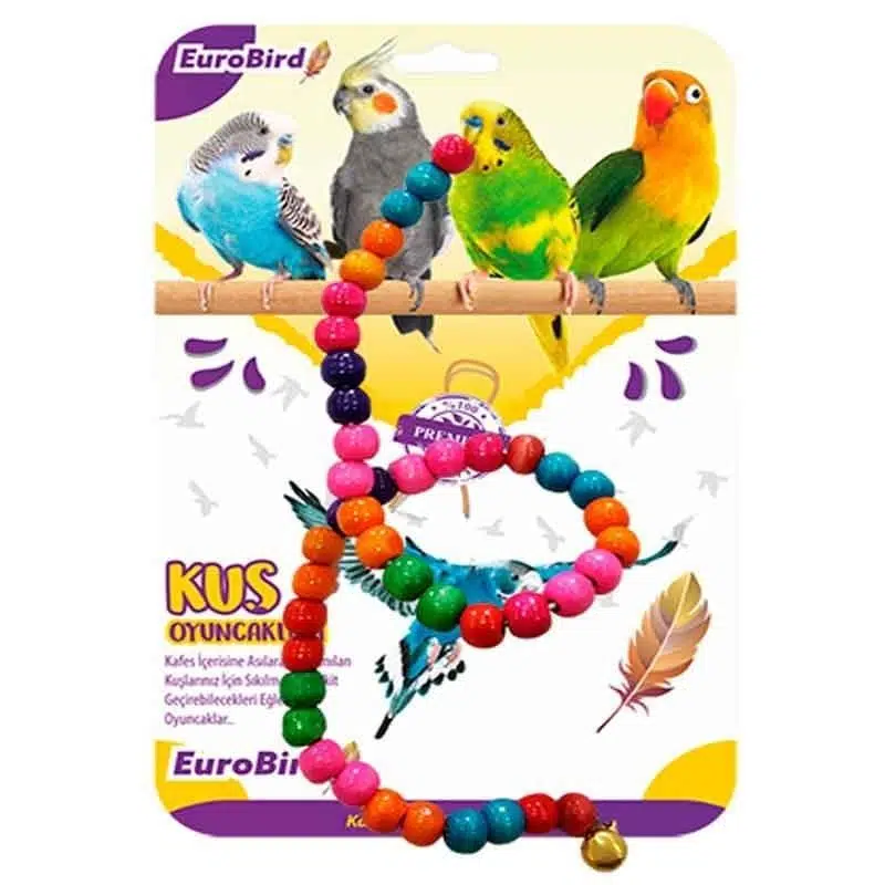 Eurobird Kuş Oyuncağı Ahşap Boncuklu Spiral 3632 Yk70
