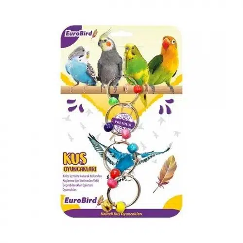 Eurobird Kuş Oyuncağı Metal Halka 4lü Boncuklu 3621