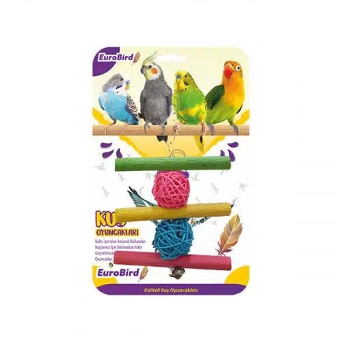 EuroBird Kuş Oyuncağı Üçlü Tahta Merdiven Toplu