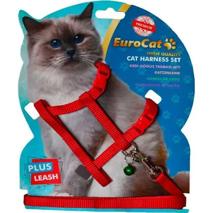 Eurocat kedi göğüs tasma kırmızı ec-d