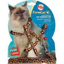 Eurocat kedi göğüs tasma plus leopar desenli ec-ds-01