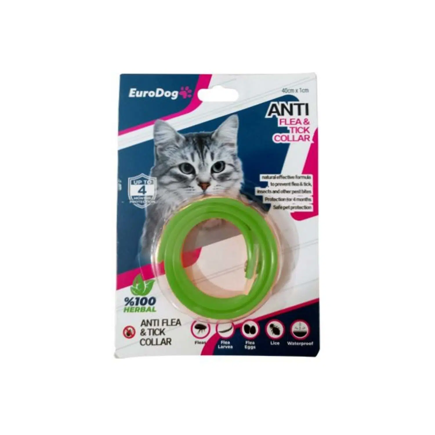 Eurocat Kedi Pire Tasması 40 cm Yeşil 500-0071