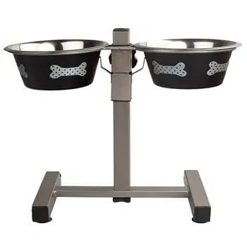 Eurodog ayaklı çelik 2 li mama kabı 2 Qt ADDT2B 24431