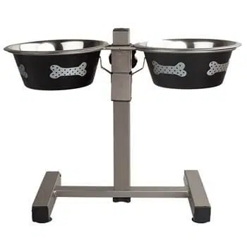 Eurodog ayaklı çelik 2 li mama kabı 3 Qt ADDT2B 24432