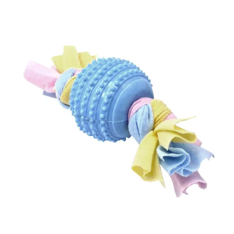 Eurodog diş kaşıma kanallı ipli kauçuk top