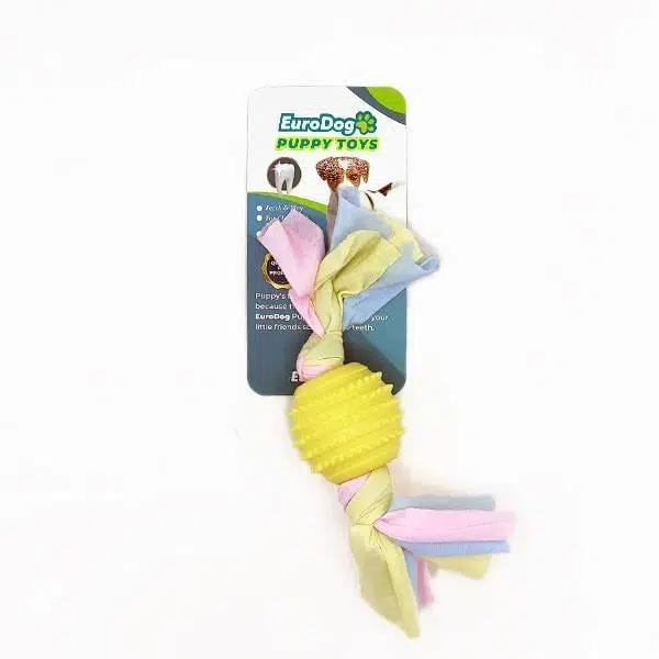 Eurodog Puppy Toys Sarı Tırtıklı Top Diş Kaşıma Oyuncağı