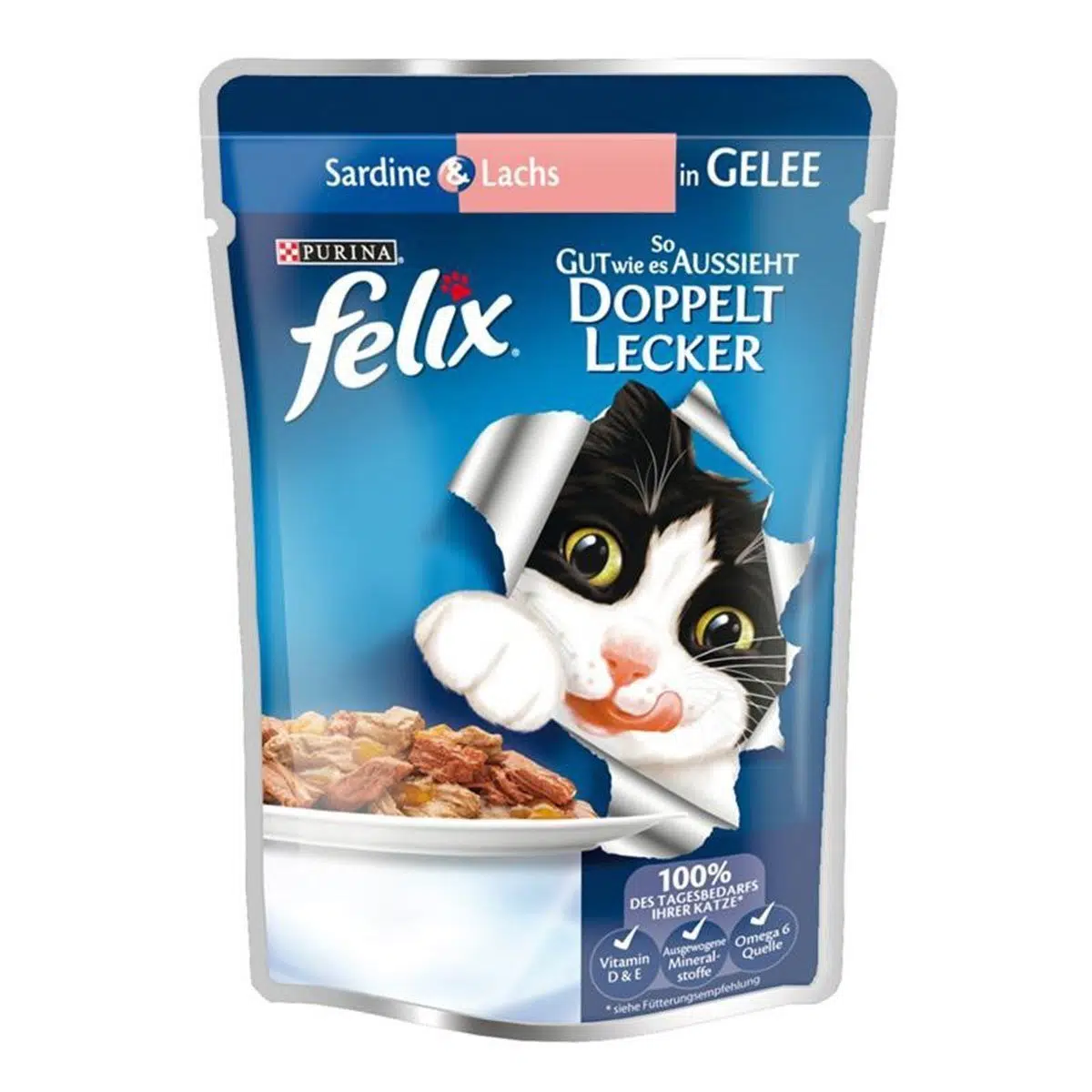 Felix Çifte Lezzet Somon & Sardalya Kedi Yaş Mama 85 Gr