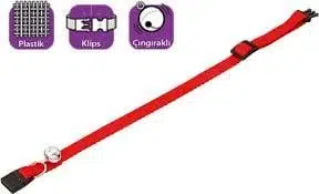 Flamingo Zilli Düz Renk Kedi Tasması