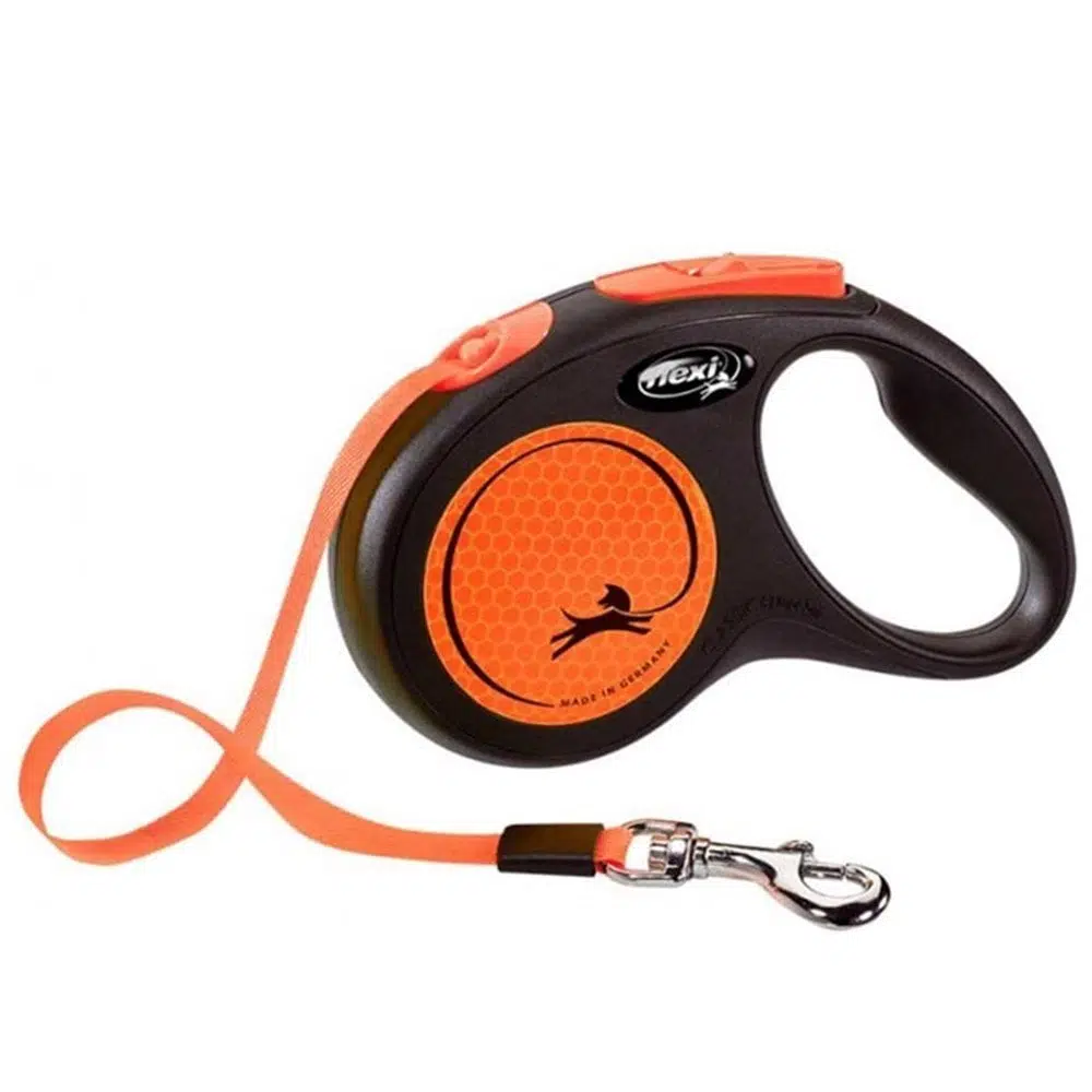 Flexi Neon Small 5M Şerit Turuncu Otomatik Köpek Gezdirme Tasması Turuncu