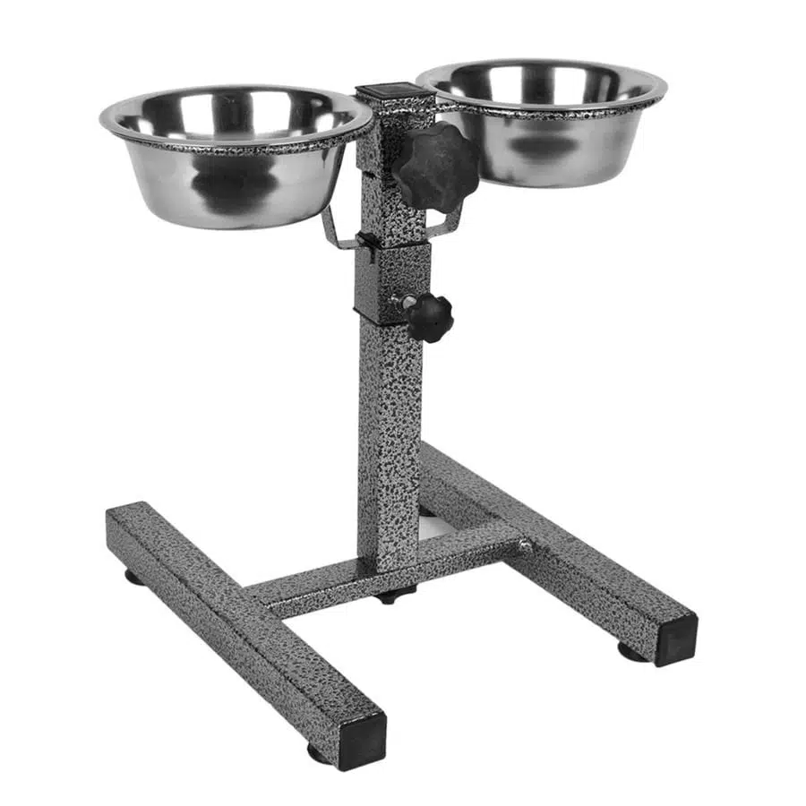 Flip İkili Ayarlanır Çelik Mama Kabı ve Standı 945 ml KE-3315A