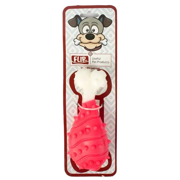 Flip Köpek Oyuncak Plastik Dental Tavuk Budu 17 cm Kemik