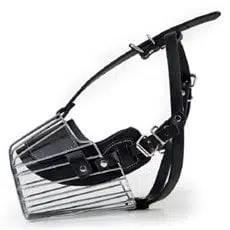 Flip Telli Suni Deri Köpek Ağızlığı 14cm (Siyah) 