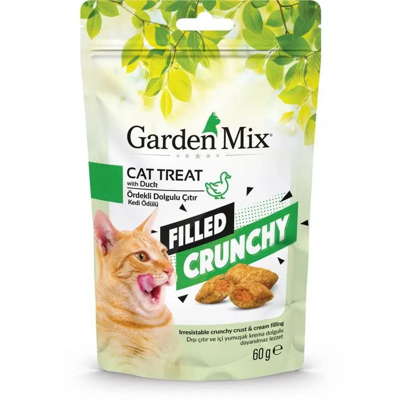 Garden Mix Crunchy İç Dolgulu Kedi Ödül Maması Ördekli 60gr