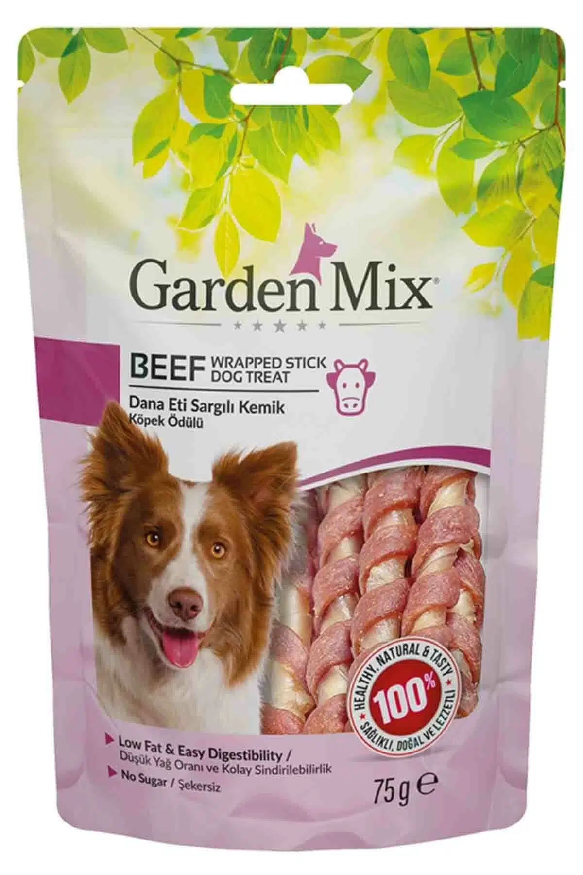 Garden mix köpek ödülü dana eti sargılı kemik 75gr