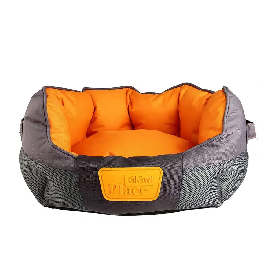 Gigwi Kanvas Kumaş Kedi Köpek Yatağı Gri-Turuncu S PIGW-447