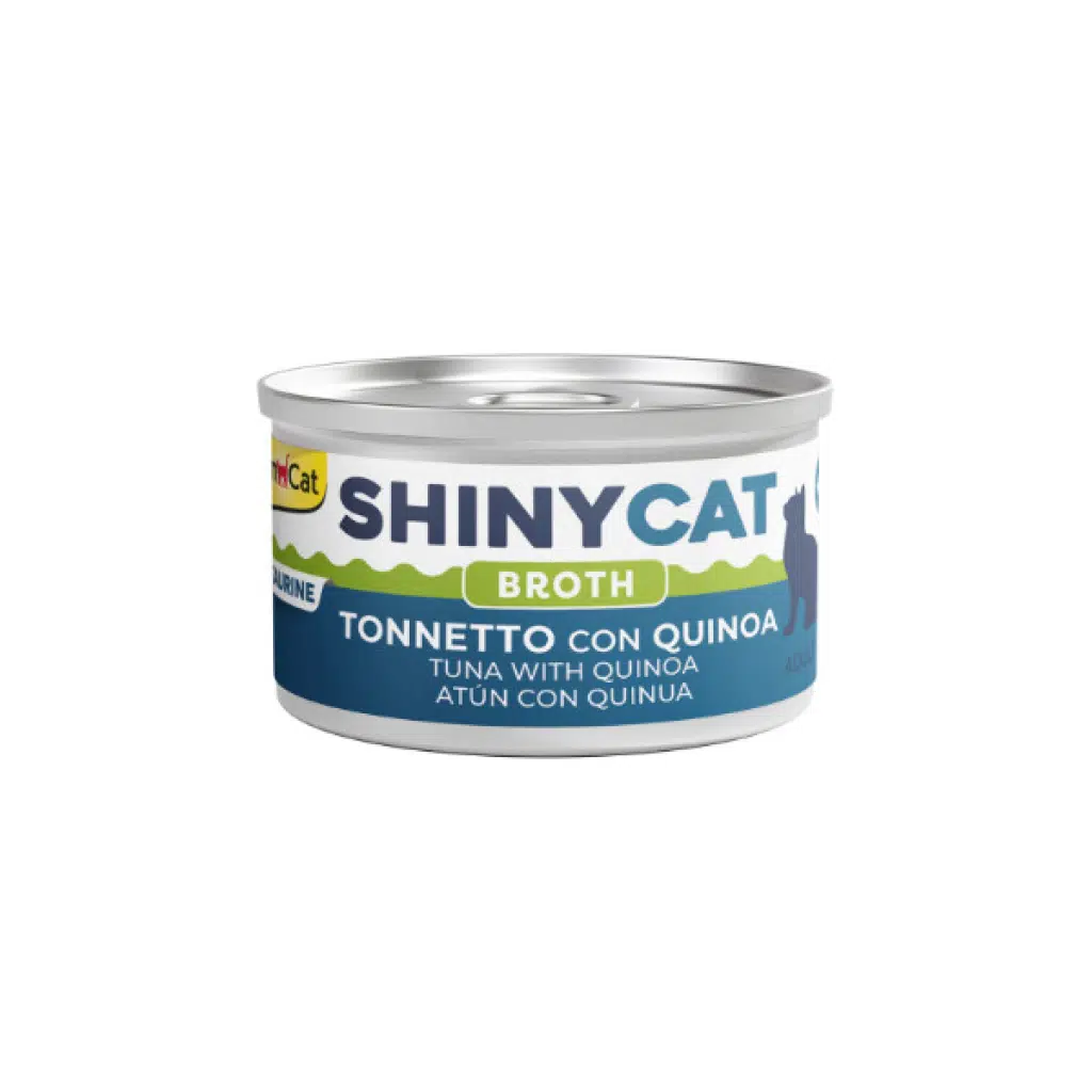 GimCat Shinycat Broth Sos İçinde Ton Balıklı ve Kinoalı Kedi Konservesi 70gr