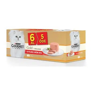 Gourmet Gold Kıyılmış Sığır Eti Kedi Konservesi 85 Gr - 6 Al 5 Öde