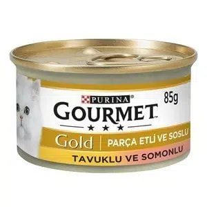 Gourmet Gold Parça Etli ve Soslu Somon Tavuk 85 Gr