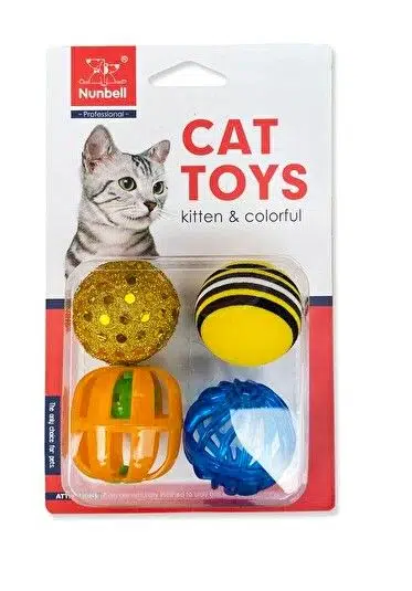 Nunbell 4lü Karışık Kedi Oyuncağı 