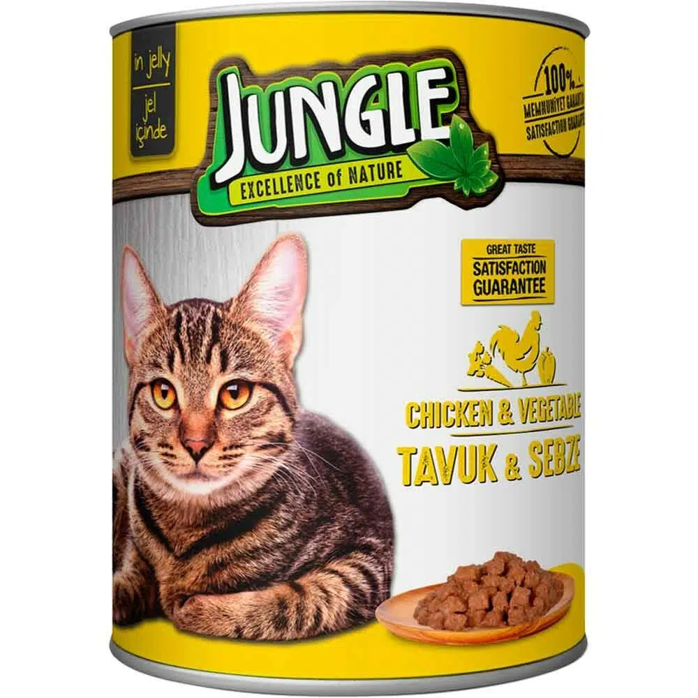 Jungle Tavuklu ve Sebzeli Yetişkin Kedi Konservesi 415gr