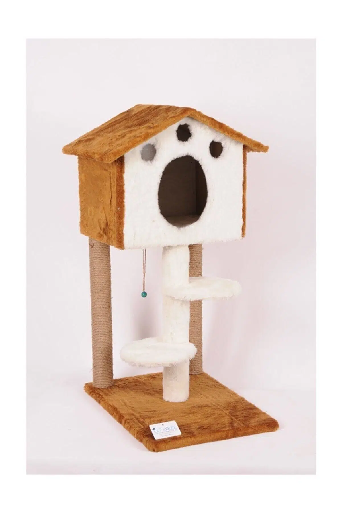 Katlı kulübe ev merdivenli s6 tırmalama kahve