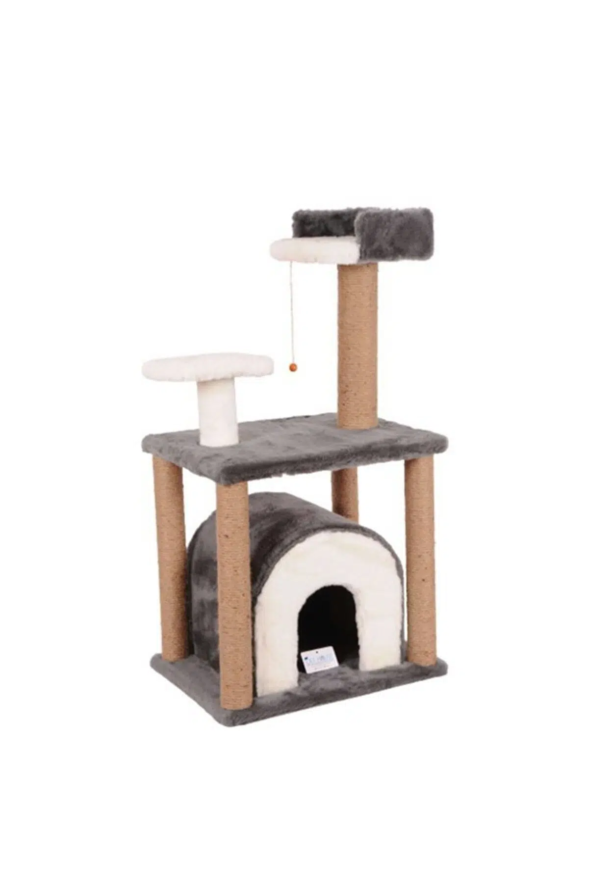 Katlı oval ev s1 tırmalama gri