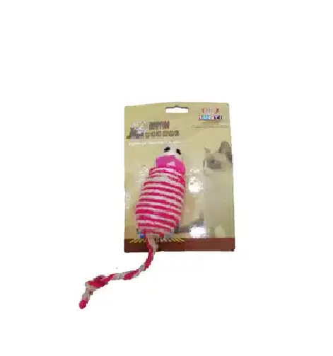 Kedi oyuncak ip sargılı fare 4*10cm