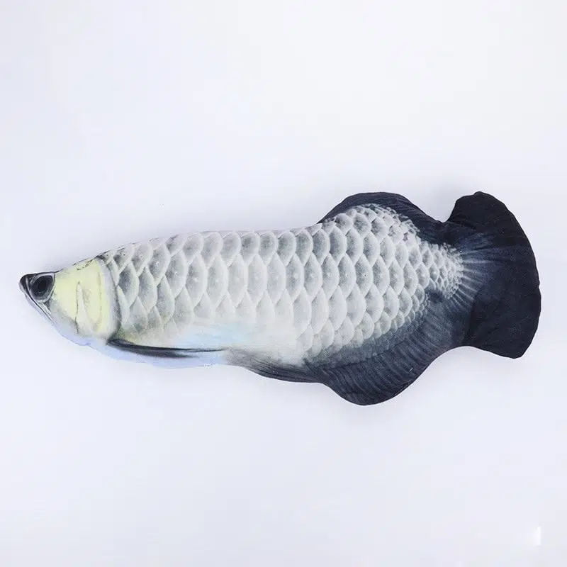 Kedi oyuncak kumaş yastık balık gri 18cm sy-a347