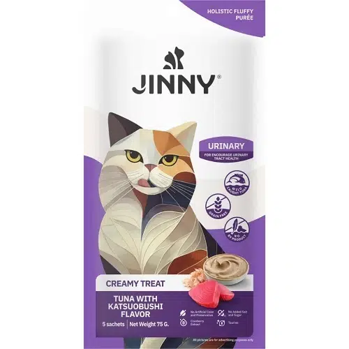 Jinny Creamy Treat Urinary Tuna ve Palamut Etli Kedi Ödülü 5X15GR