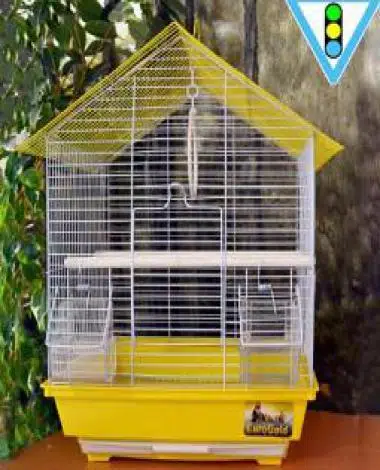 Kuş Kafesi Renkli Üçgen Çatılı 34.5X28X45.5 cm