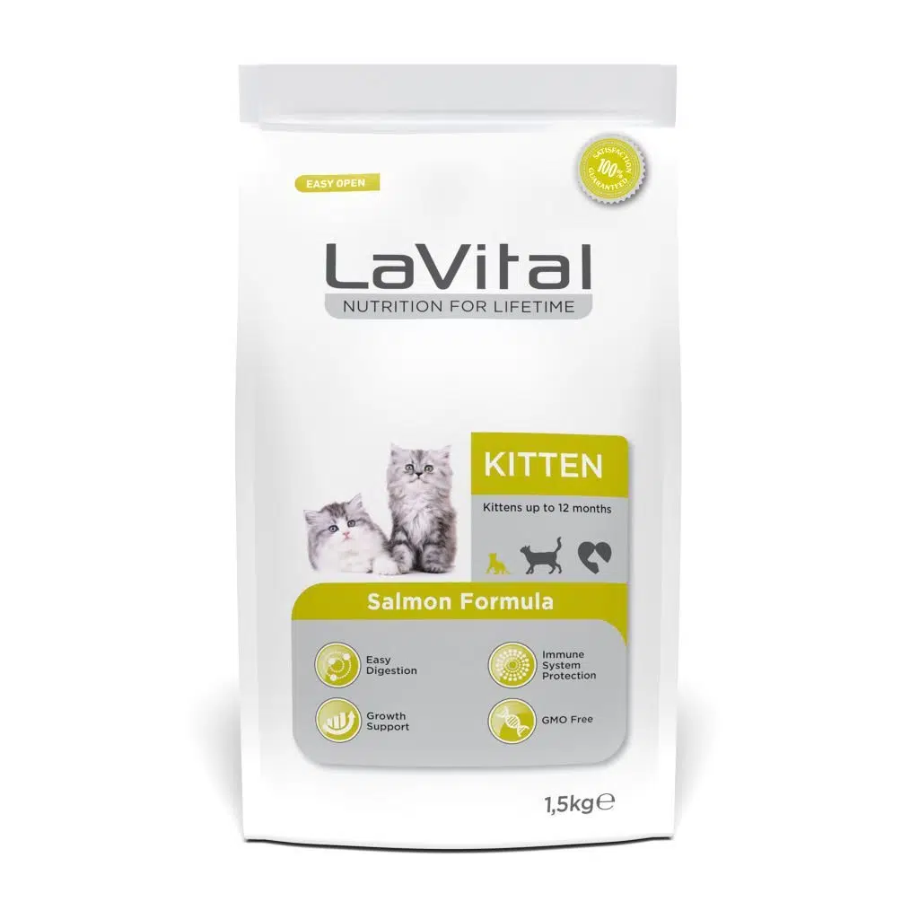 LaVital Bağışıklık Sistemi Güçlendirici Somonlu Yavru Kedi Maması 1,5kg