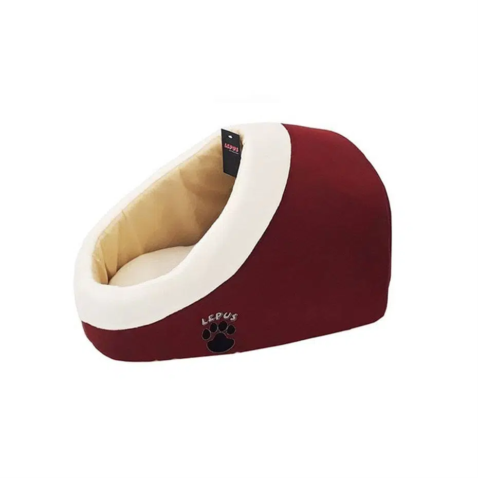 Lepus Kapalı Alaska Kedi Köpek Yatağı Bordo