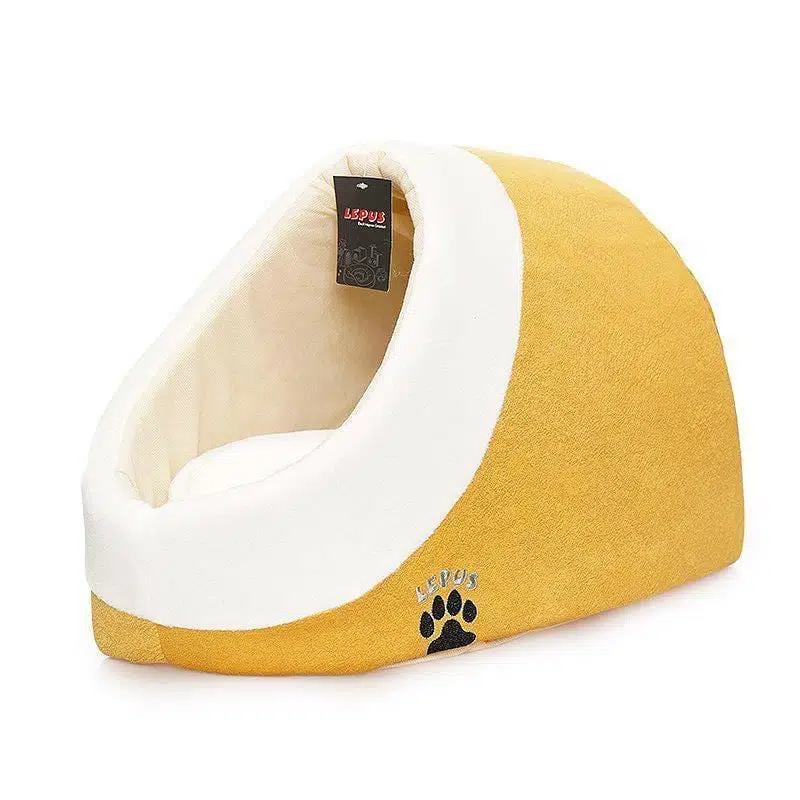 Lepus Kapalı Alaska Kedi Köpek Yatağı Hardal